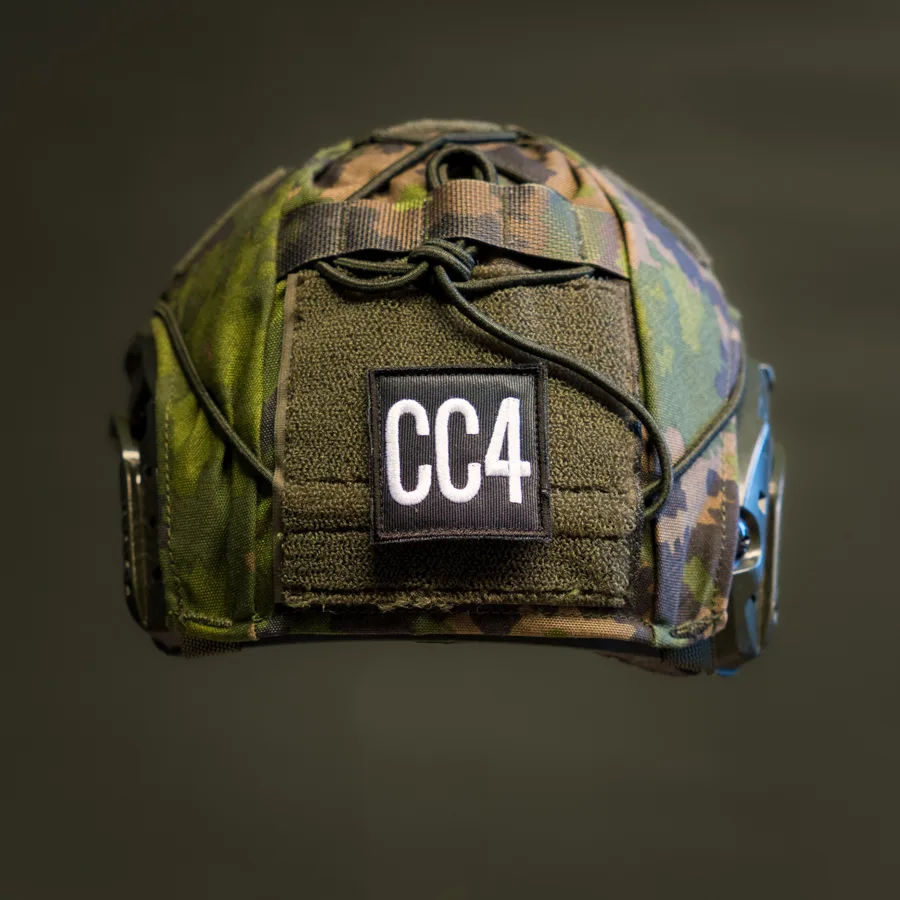 call sign patch on helmet